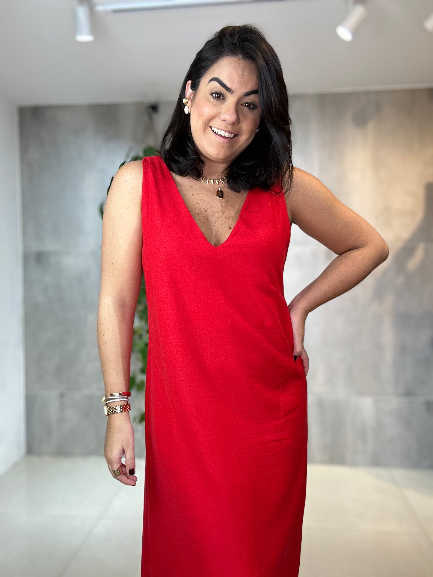 Vestido Debora decote V
