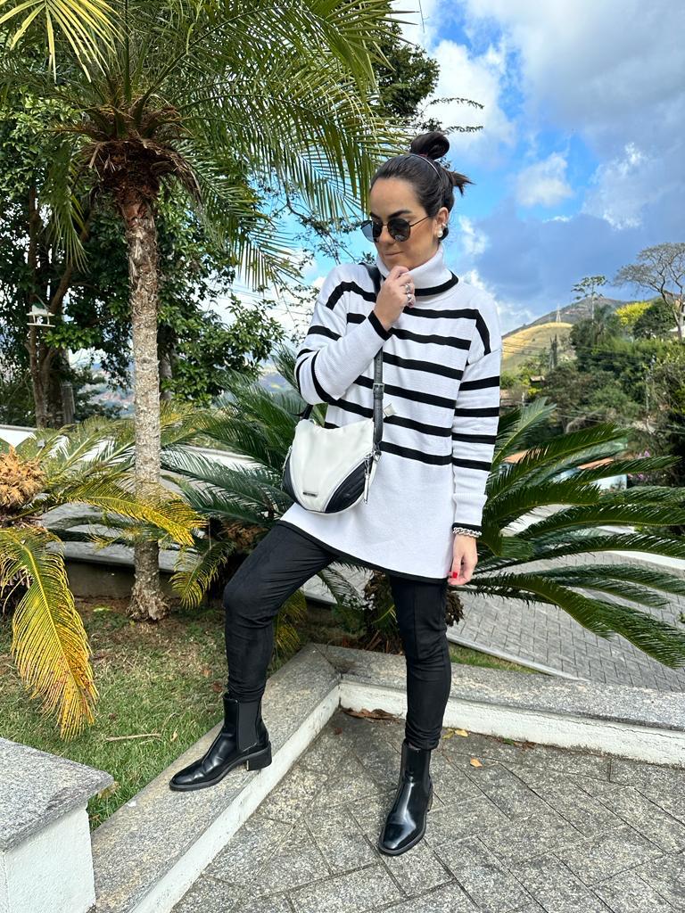 Poncho listrado Aline