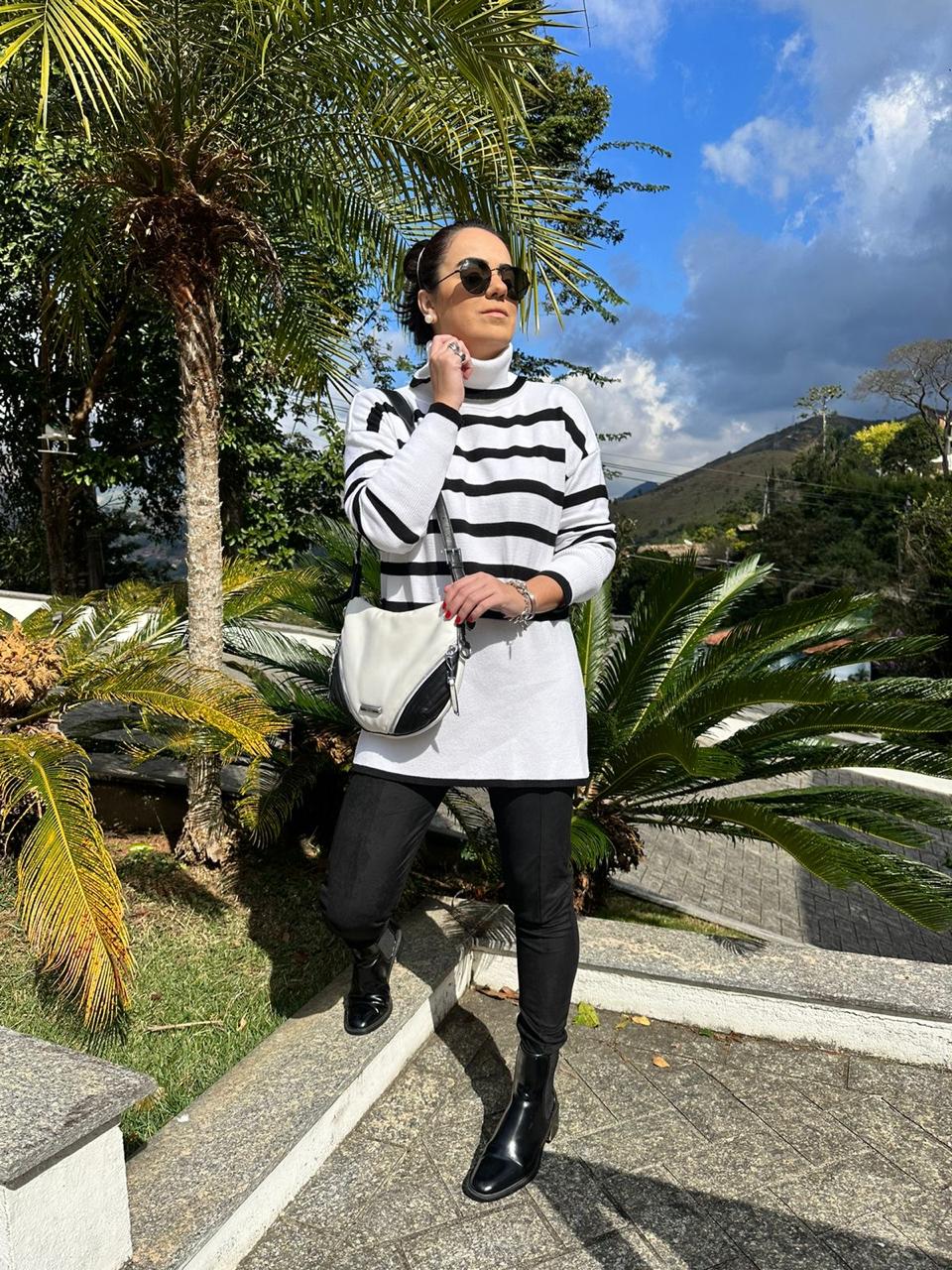 Poncho listrado Aline
