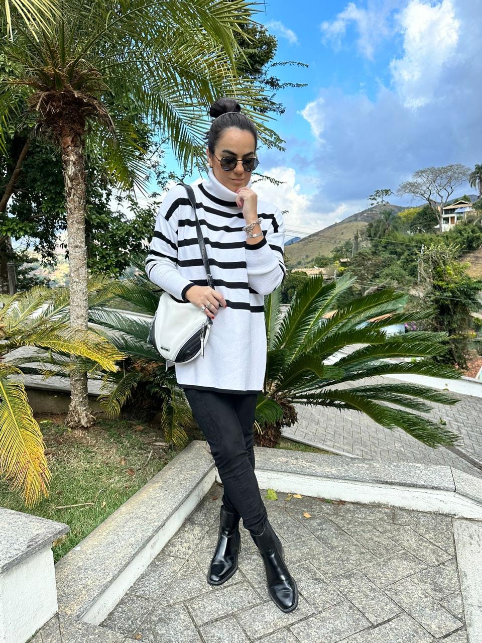 Poncho listrado Aline