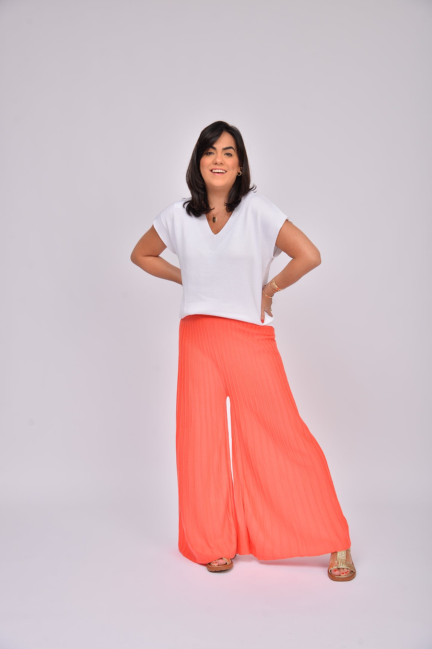 Calca plissada Juliana