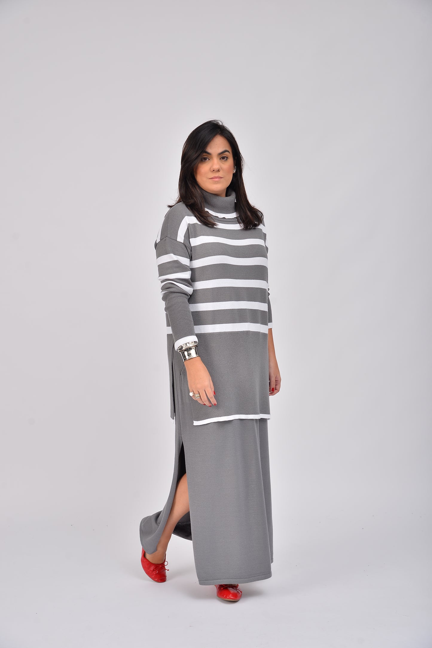 Poncho listrado Aline