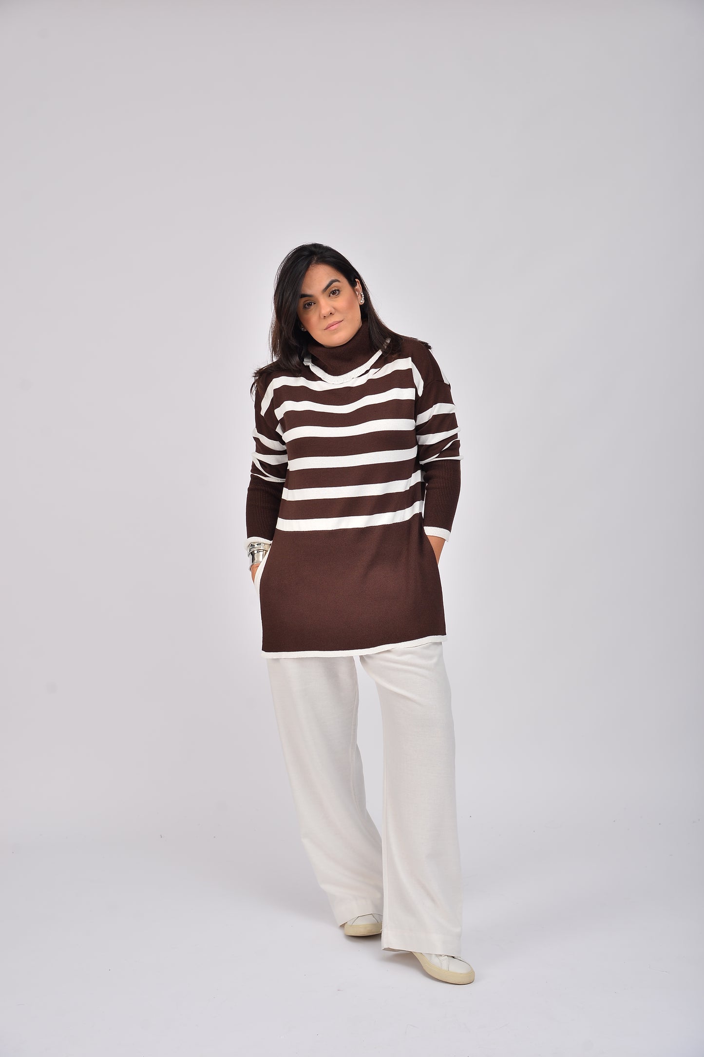 Poncho listrado Aline