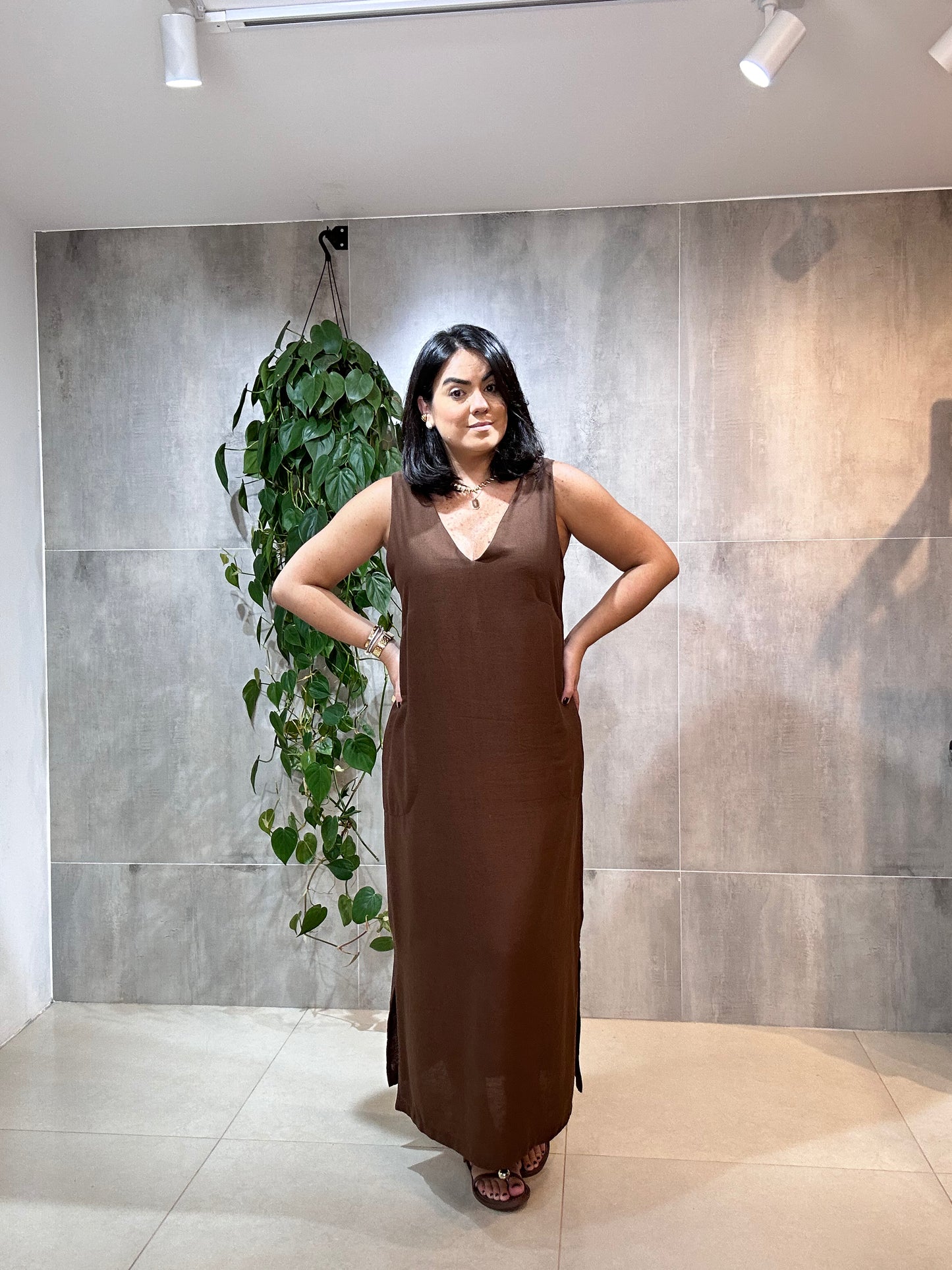 Vestido Debora decote V