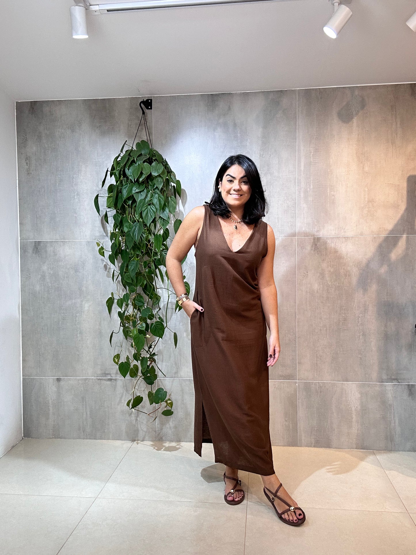 Vestido Debora decote V