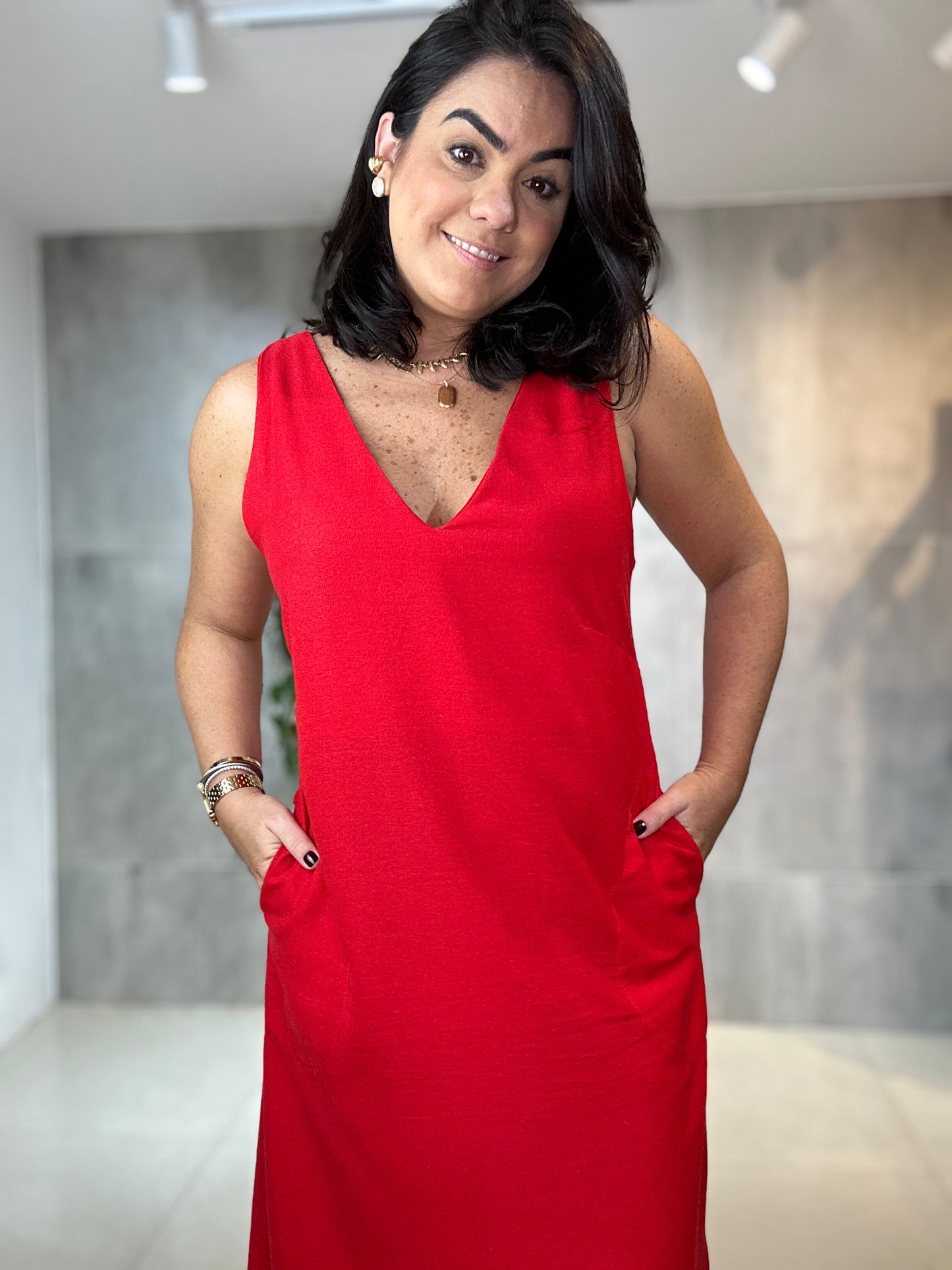Vestido Debora decote V