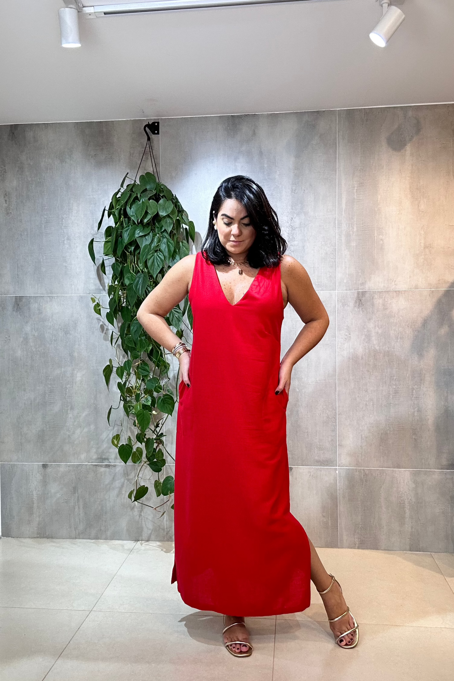 Vestido Debora decote V