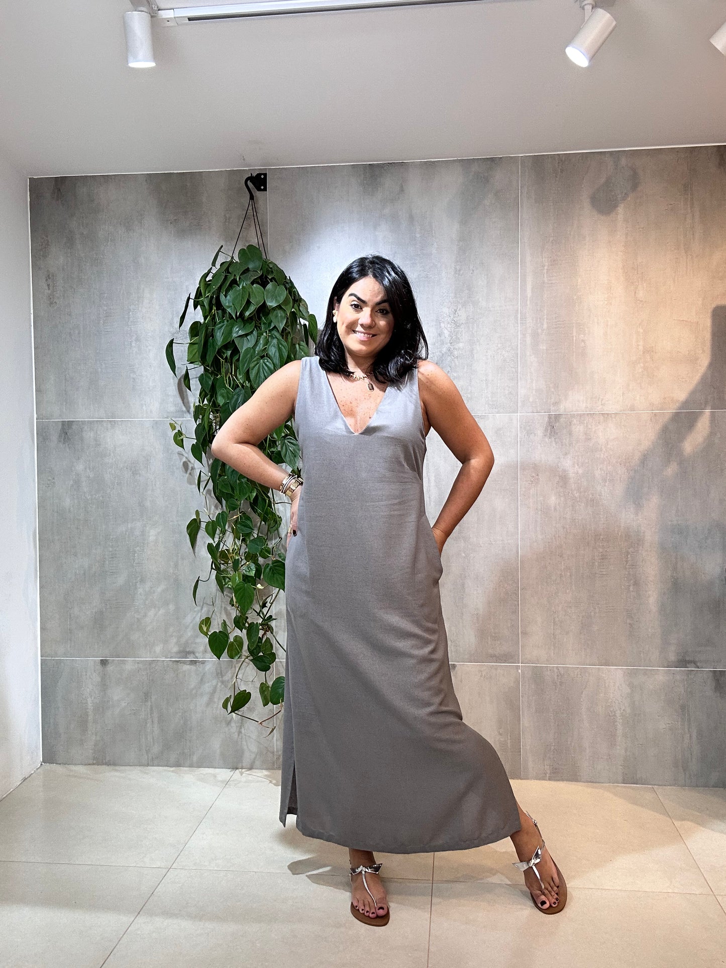 Vestido Debora decote V