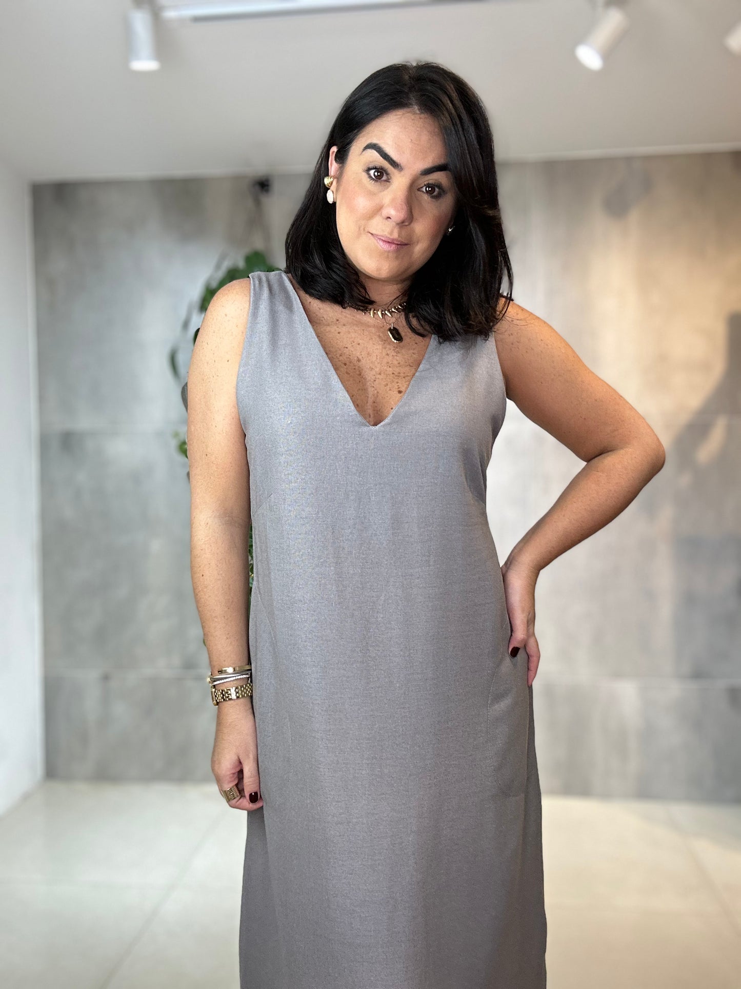Vestido Debora decote V