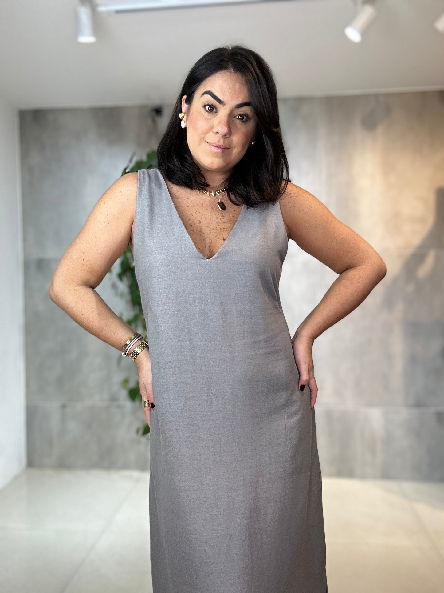 Vestido Debora decote V