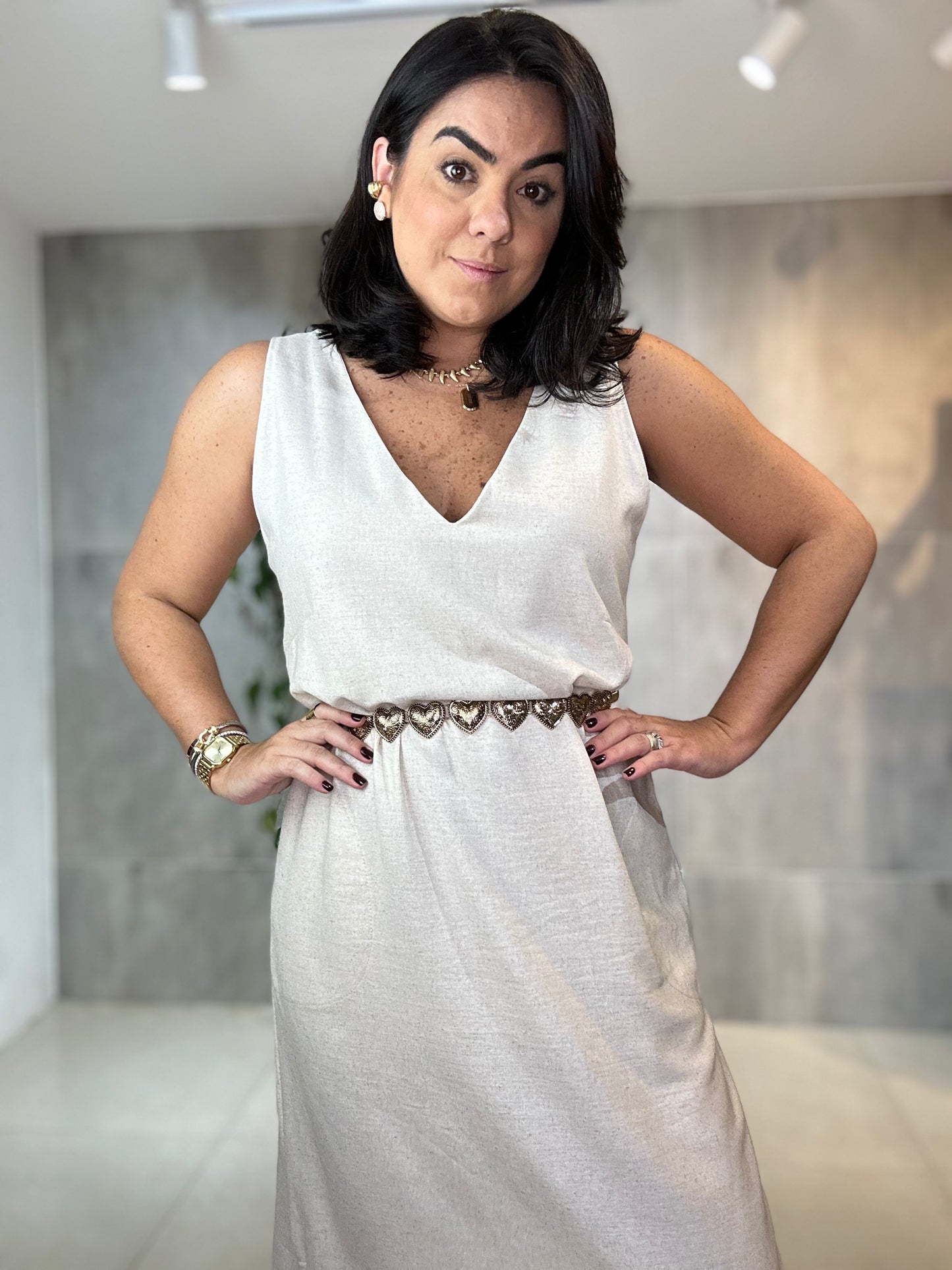 Vestido Debora decote V