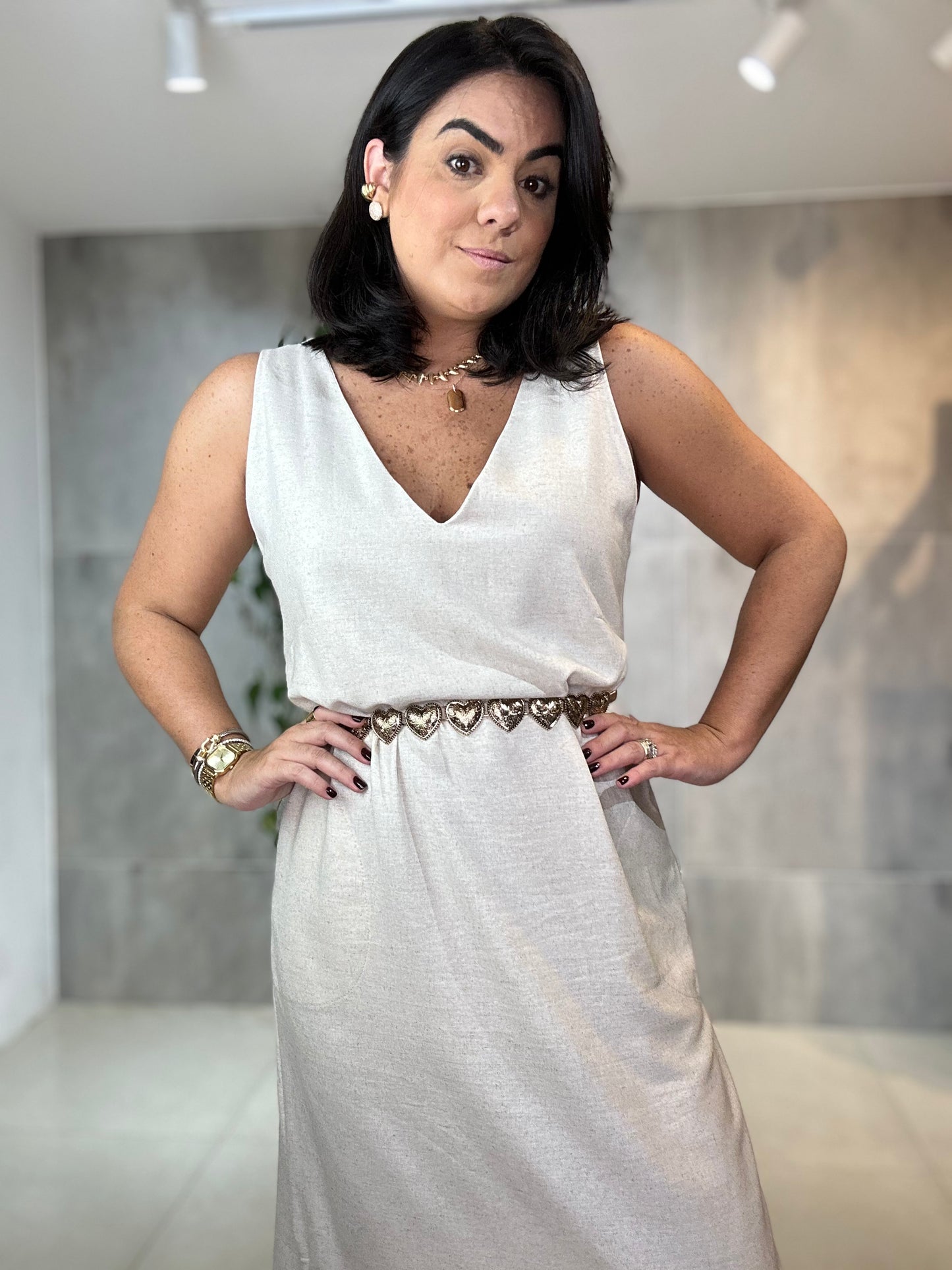 Vestido Debora decote V