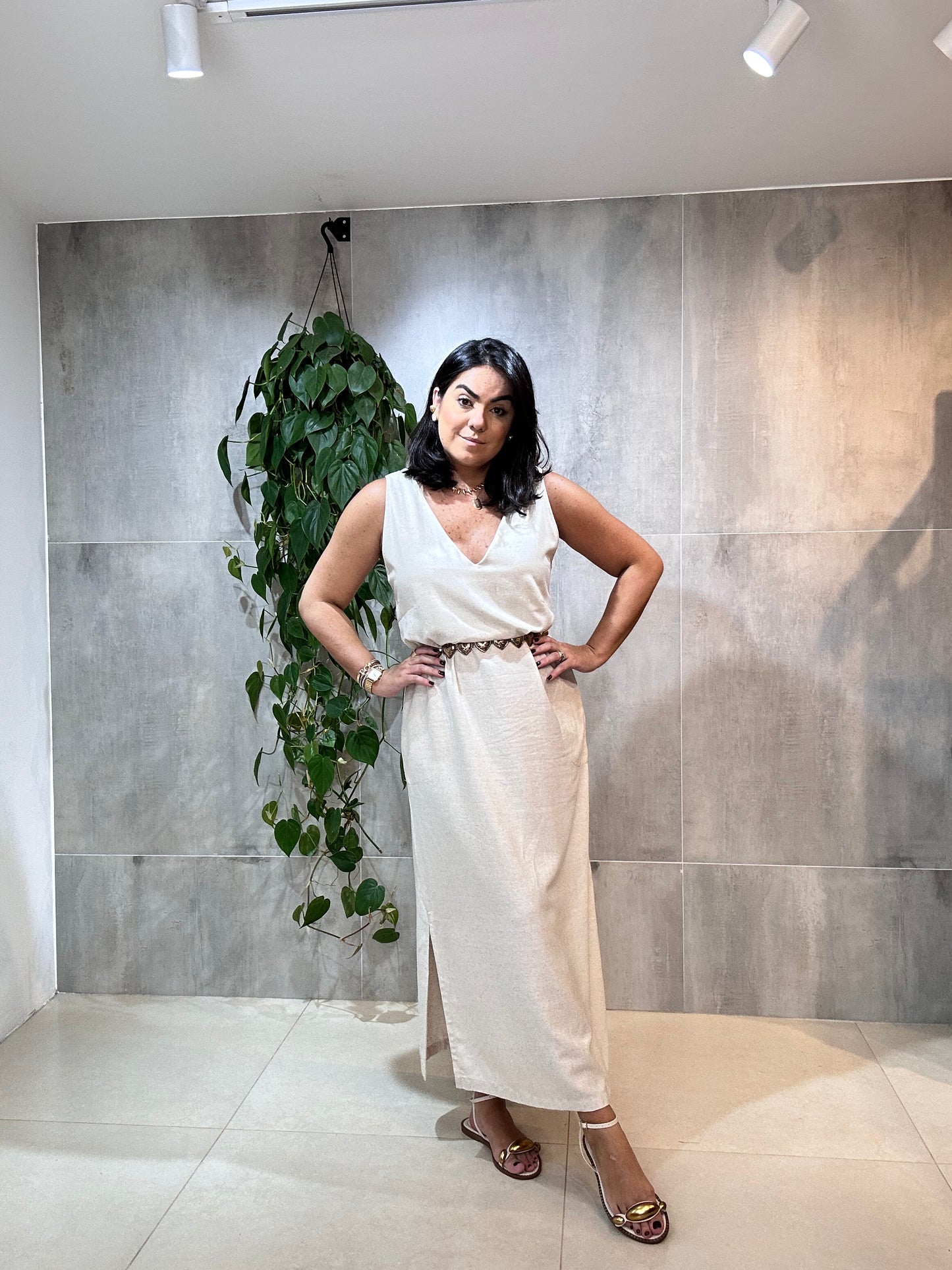 Vestido Debora decote V