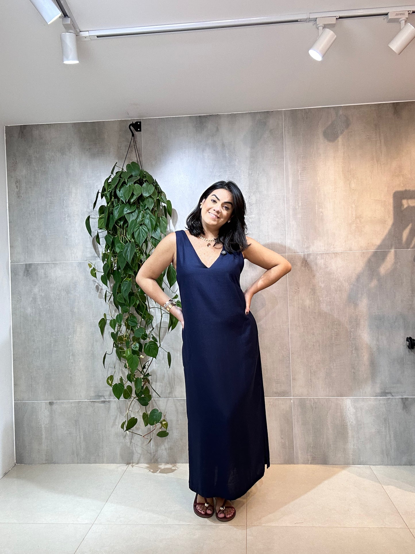 Vestido Debora decote V
