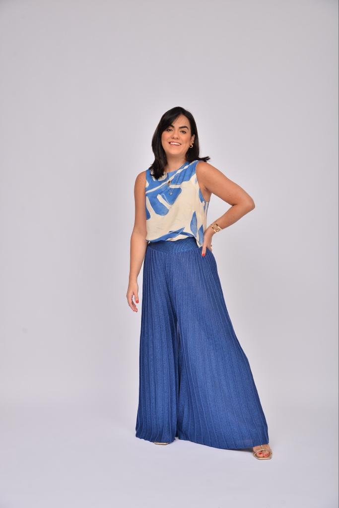 Calça plissada Allana