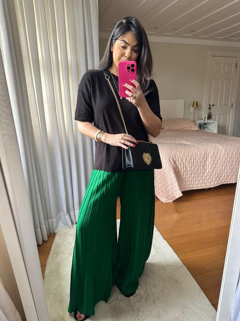 Calça plissada Allana