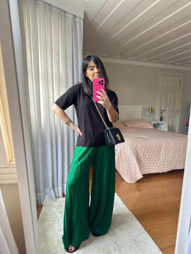 Calça plissada Allana