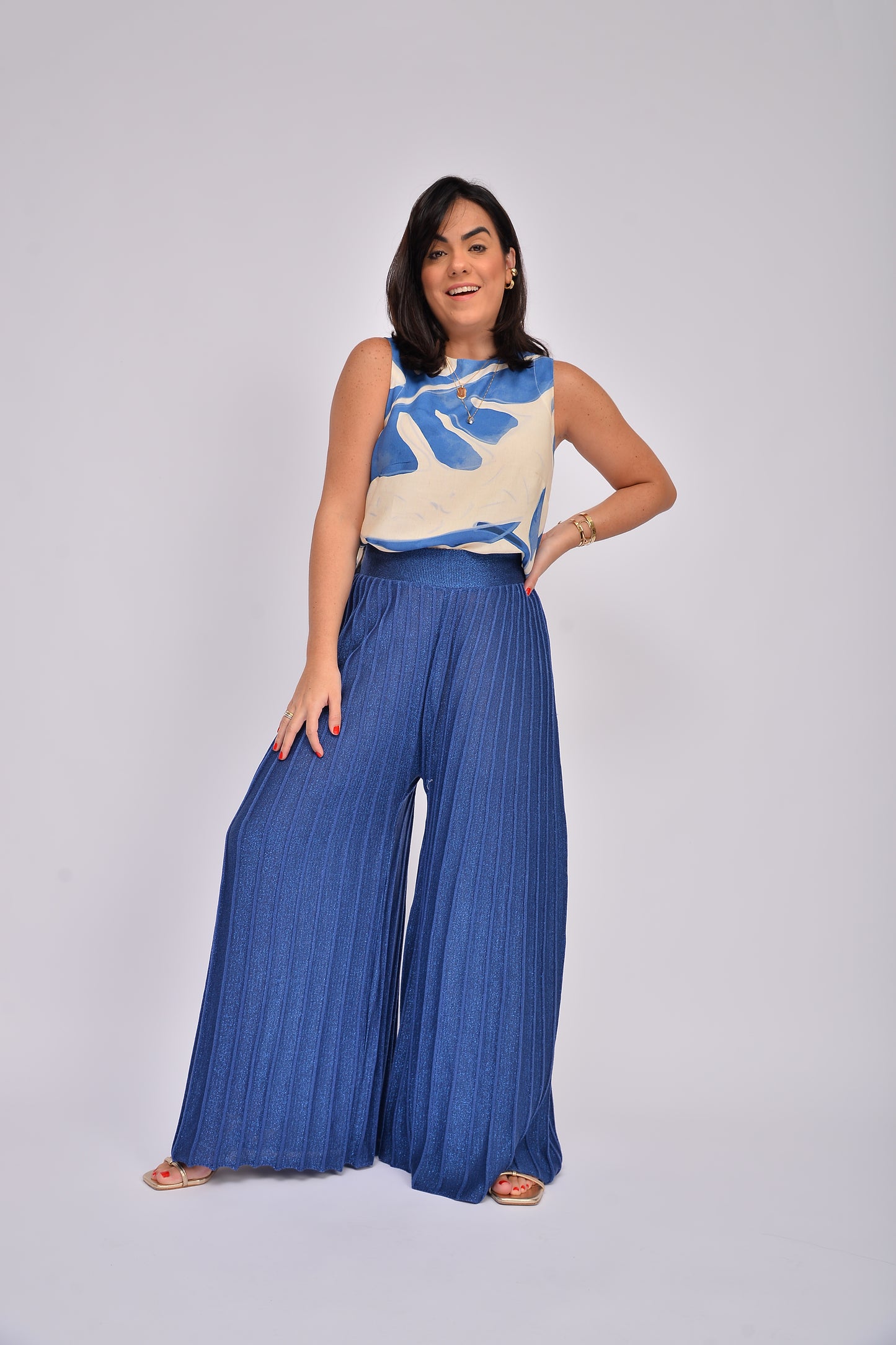 Calça plissada Allana